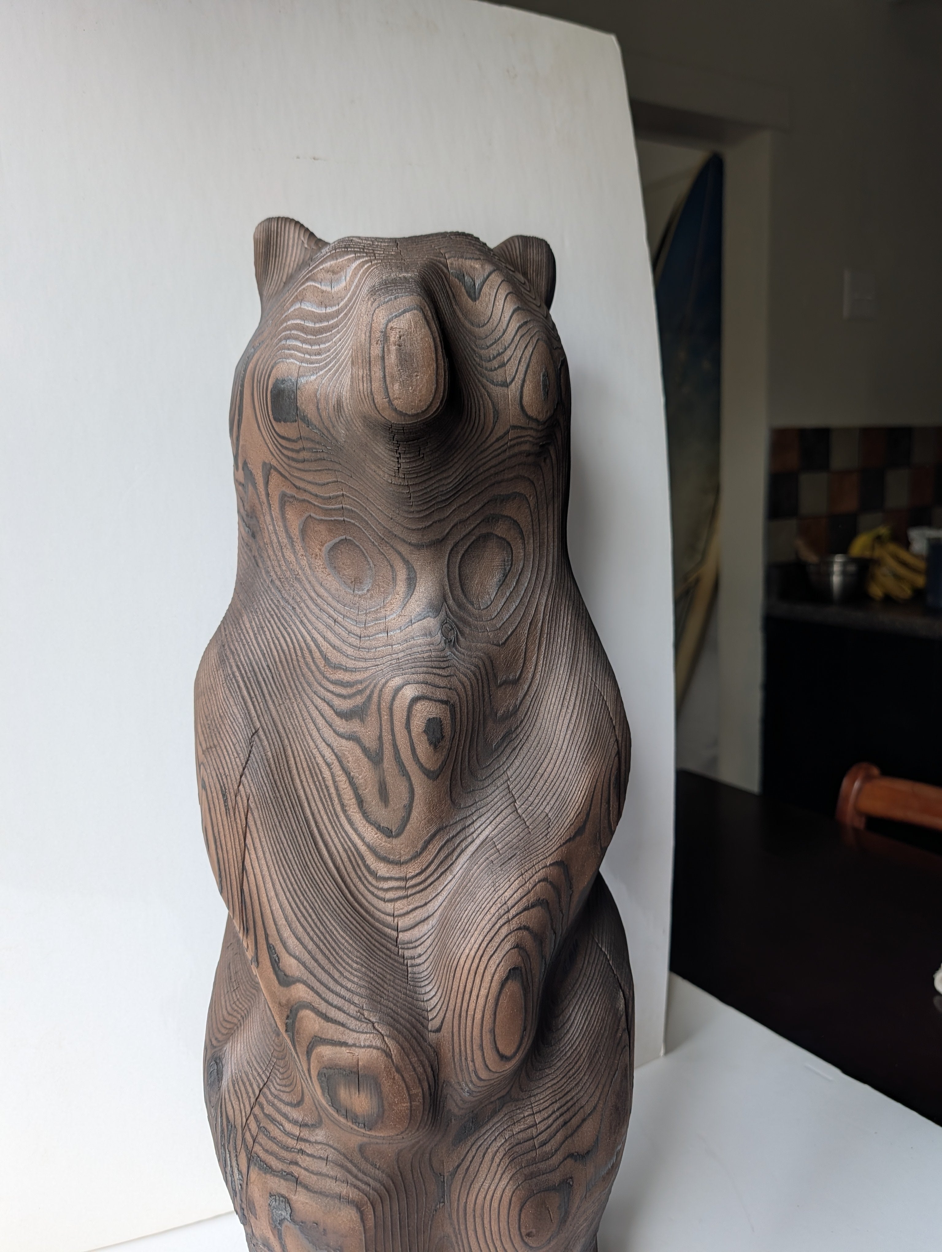 Blackened bear standing